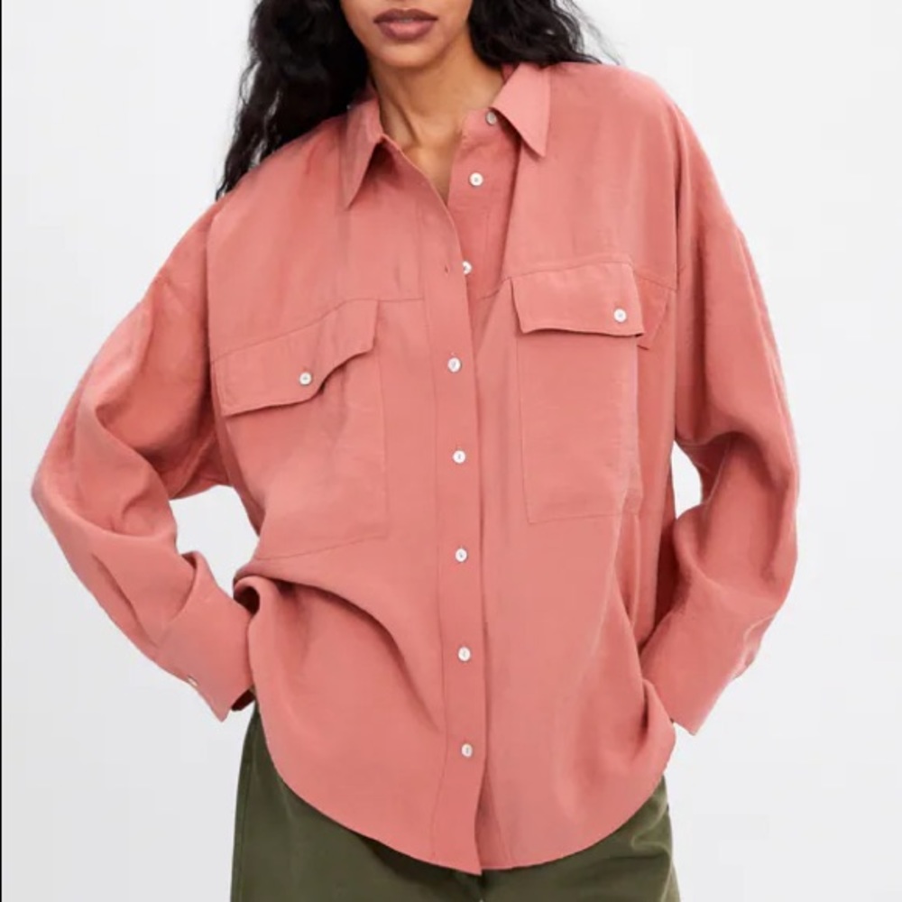 Zara coral blouse